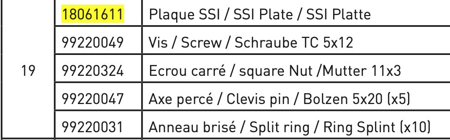 SSI PLATE